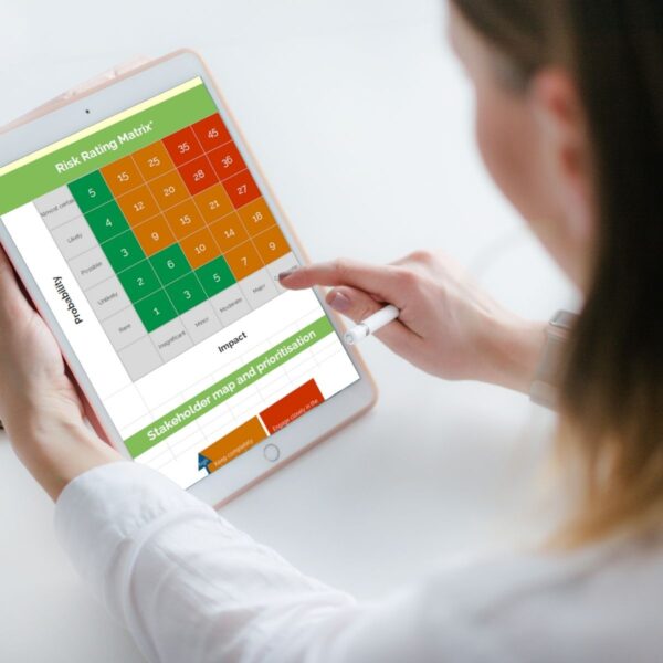 Risk Management template on ipad