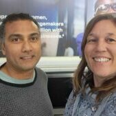 eva and sam at the airport